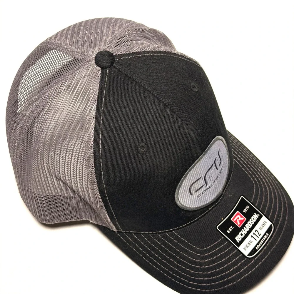 Richardson 112 Trucker Hat Black‎ Grey CFU Concrete Patch Snapback Cap